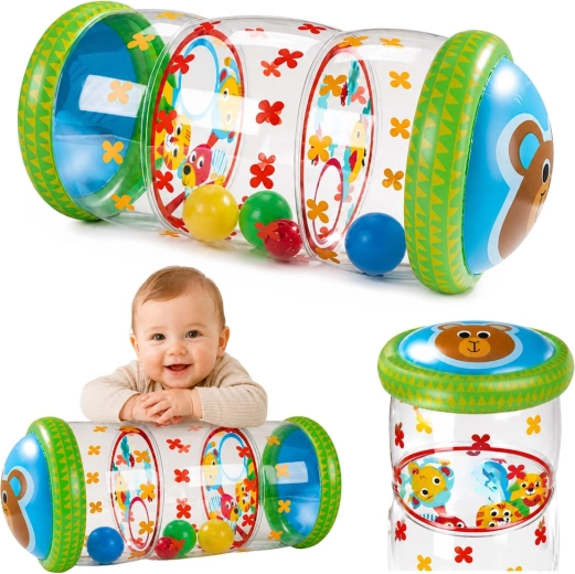 Opblaasbare kruiprol voor baby's met zakje en balletjes 51 × 22 cm