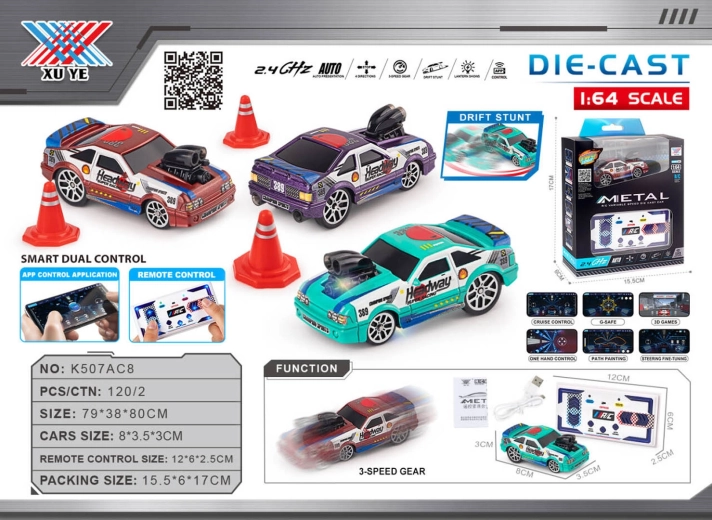 Drift RC-autootje 1:64 Headway met accessoires