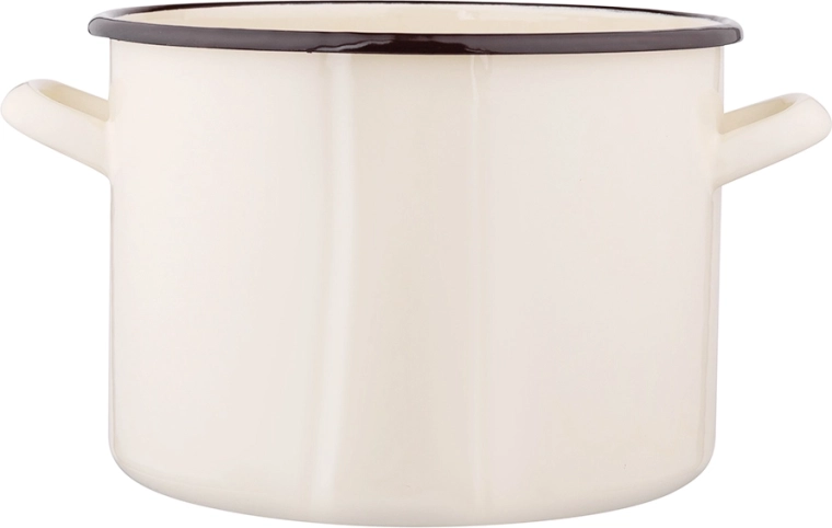Geëmailleerde pan Silesia 4,4 l, diameter 20 cm, crèmekleurig