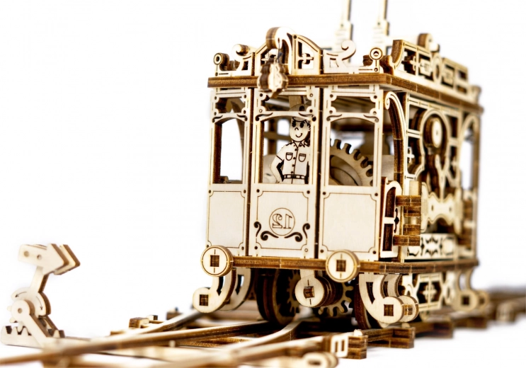 houten 3D-puzzel tram met rails WOODEN CITY (273 onderdelen)