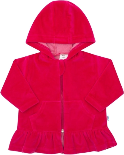 Suède-achtige hoodie NEW BABY donkerroze