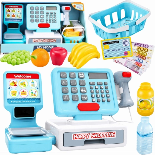 Interactieve kinder-kassa met scanner, mandje en weegschaal XXL - 1 stuk