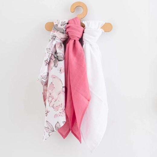 Mousseline luiers 60 × 80 cm, set van 3 stuks voor meisjes NEW BABY