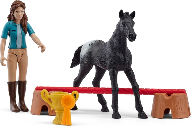 Schleich pocket set overwinning op het toernooi met Lisa en veulen Flocke - 1 stuk