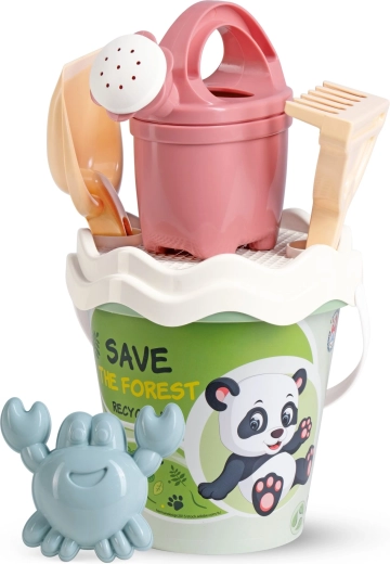 Androni gerecycleerde pastelzandset met gieter, 6-delig