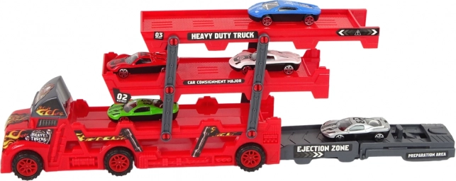 Vrachtwagen met afneembare helling en lanceerder