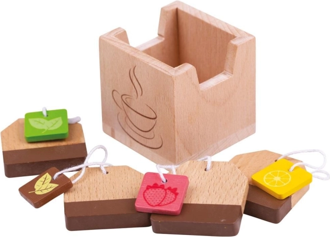 Houten theezakjes BIGJIGS TOYS voor de kinderkeuken