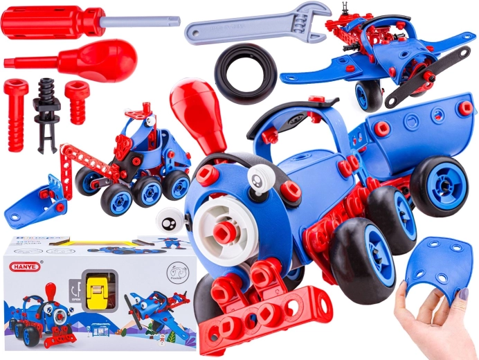 Elastische constructieset 6-in-1 (142 onderdelen) – machines en voertuigen