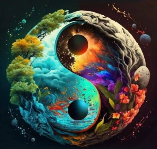 Schilderen op nummer Yin Yang 40 × 50 cm