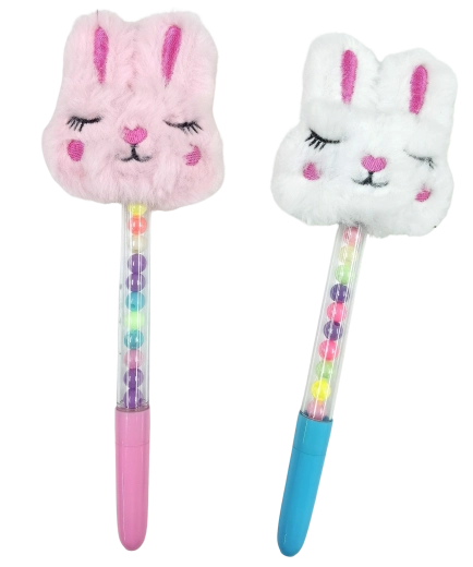 Balpen met pluche konijntje 17 cm - 1 stuk