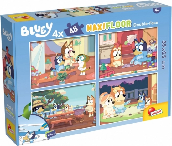 Puzzel 4 x 48 stukjes Bluey maxi vloerpuzzel