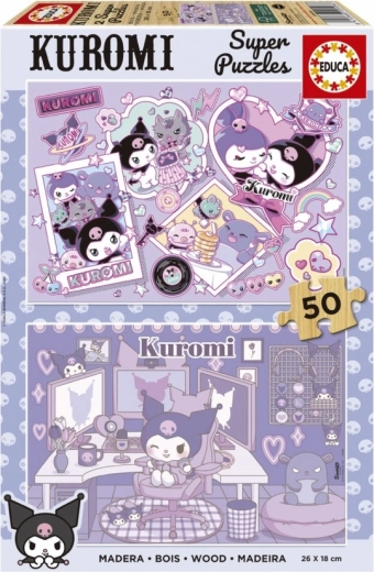 Educa houten puzzel Kuromi 2×50 stukjes
