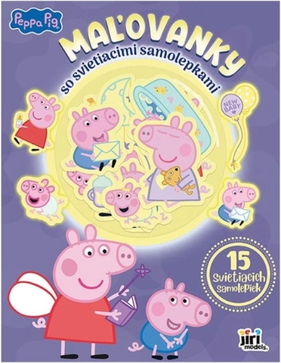 Kleurboek met glow-in-the-dark stickers Peppa Pig