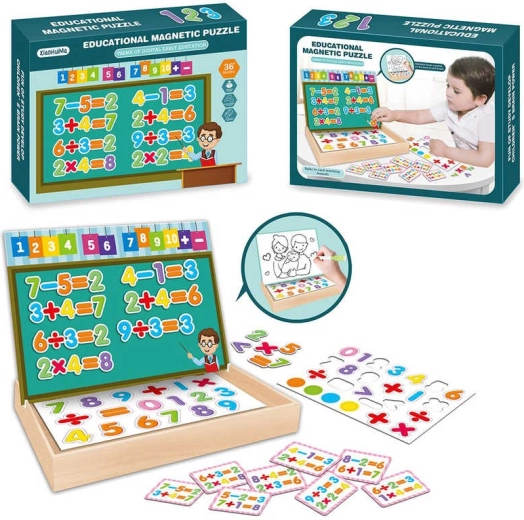 Educatieve magnetische puzzel cijfers in houten box