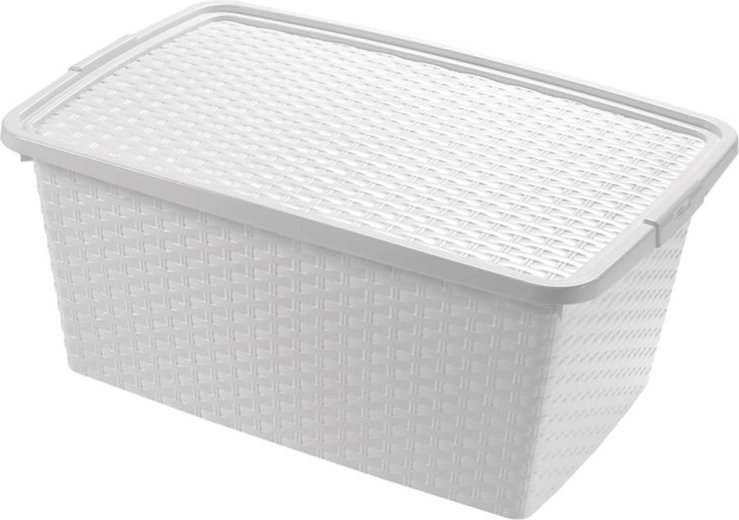 Kunststof opbergbox met deksel HEIDRUN 10 l