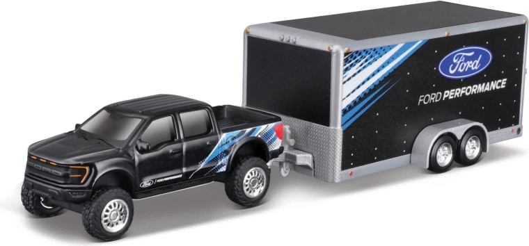 Maisto Ford F-150 SVT Raptor met aanhanger 1:64