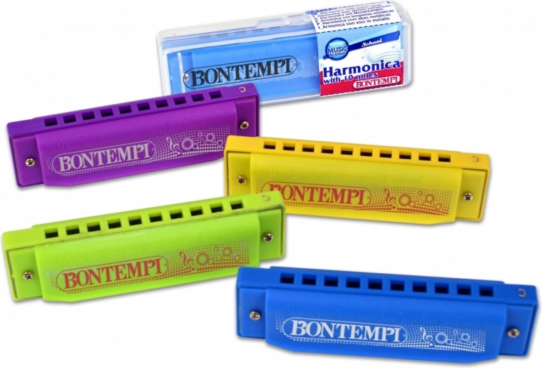 mondharmonica bontempi 10 gaten – kleurrijk schoolmodel