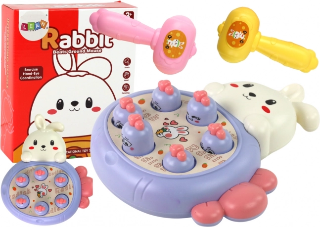 Whac-A-Mole-spel Paars met wortels en konijn