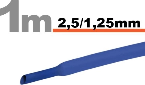 Blauwe krimpkous 2,5/1,25 mm