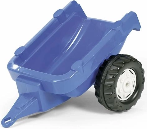 Blauwe aanhangwagen met één as voor Rolly Kid-traktoren