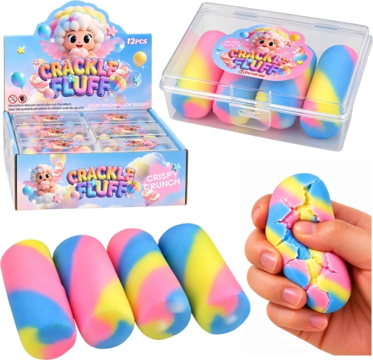Sensorische knijpbare snoepjes met knisperend effect in een doosje - 4 stuks