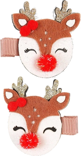 Souza! Chibi haarspeldjes met kerstrendieren - 2 stuks