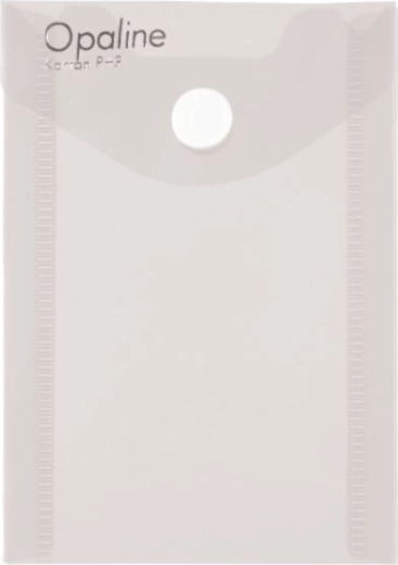 Documentenmapje met drukknoop A7 staand, transparant Opaline