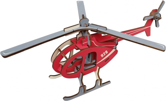 Woodcraft houten 3D-puzzel helikopter