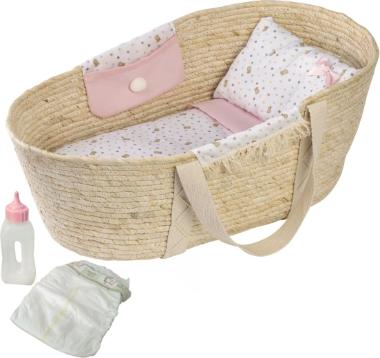 Llorens Mozesmandje voor poppen met beddengoed en accessoires
