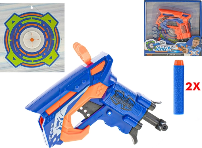 Trekpistool met schuimkogels en doelwit 11 cm