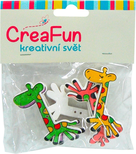 Houten knopen giraffe 6 stuks 50 × 27 mm