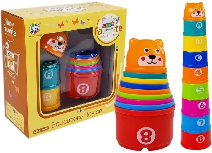 Piramide bekers voor baby’s met cijfers