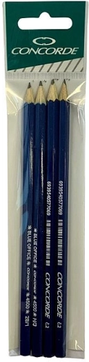 Grafietpotloden CONCORDE Blue Office – set van 4 stuks