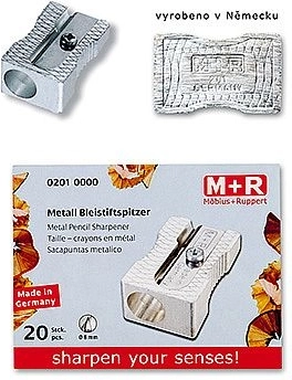 Metalen puntenslijper M+R, zilverkleurig