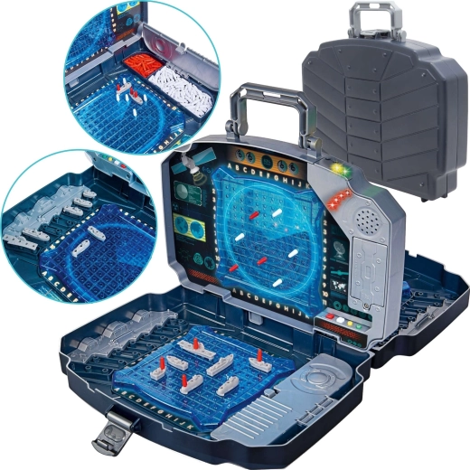 Elektronische zeeslag in koffertje met licht en geluid, 5+