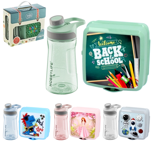 Set broodtrommel en waterfles 530 ml HOBBYLIFE