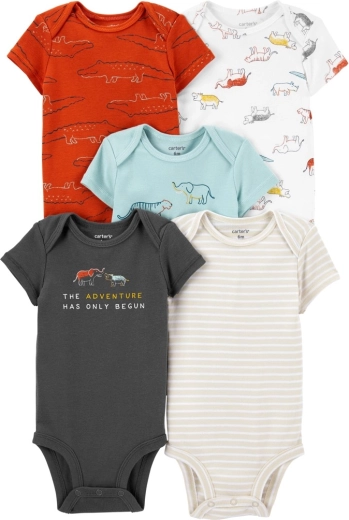 Set babyrompers Carter's met korte mouw dino, 5 stuks
