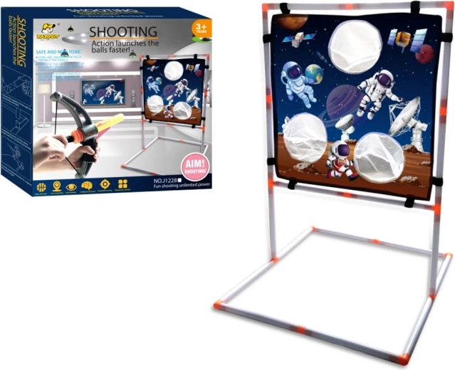 Kegelvormige kruisboog met doel en zachte projectielen voor kinderen