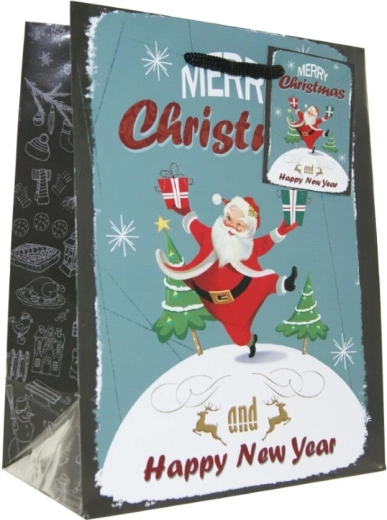 Vintage kerstcadeautas middelgroot (A5), 5 motieven - 1 stuk