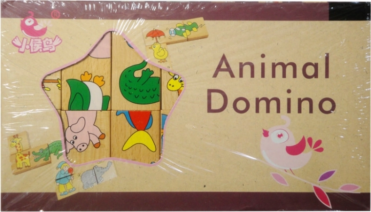 Houten domino met dieren