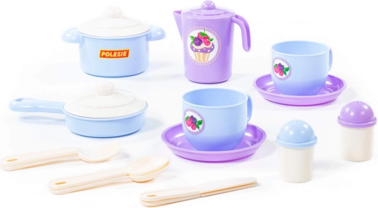 Kinderkeukenset met servies voor twee (18 delen)