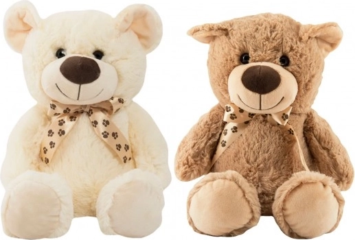 Pluchen beer met strik 48 cm 2 kleuren 0m+