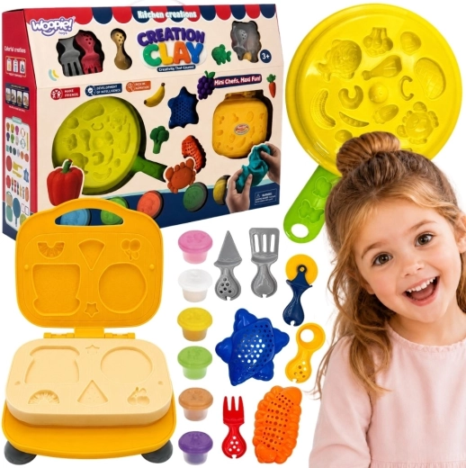Woopie creatieve klei-set met wafelijzer, 31-delig