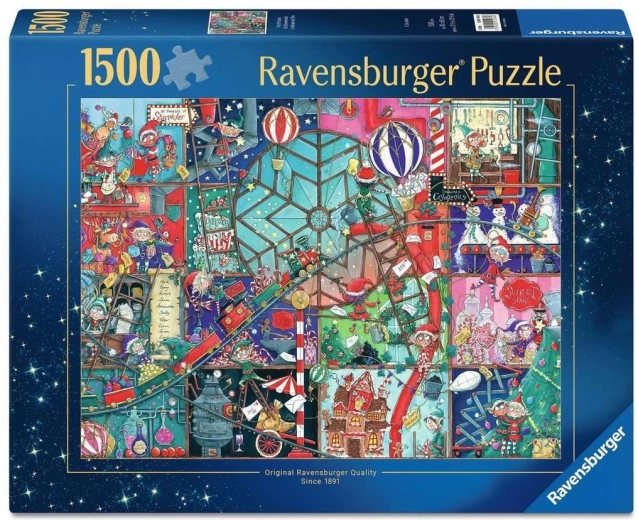 Ravensburger puzzel werkplaats van kerstelfen 1500 stukjes