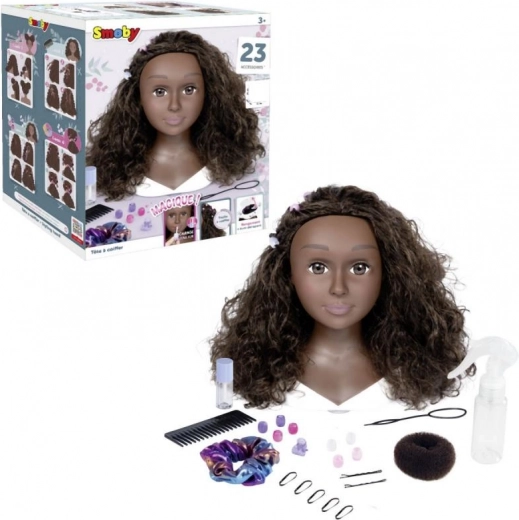 kapselhoofd afro met accessoires en magische make-up