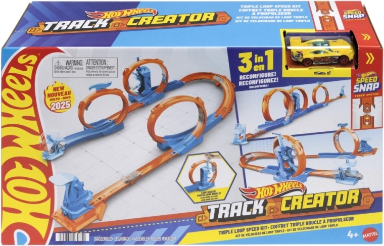 Autobaan hot wheels track creator – drie loopings