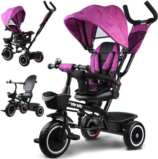 3-in-1 kinderdriewieler met zonnekap TINY BIKE – Roze