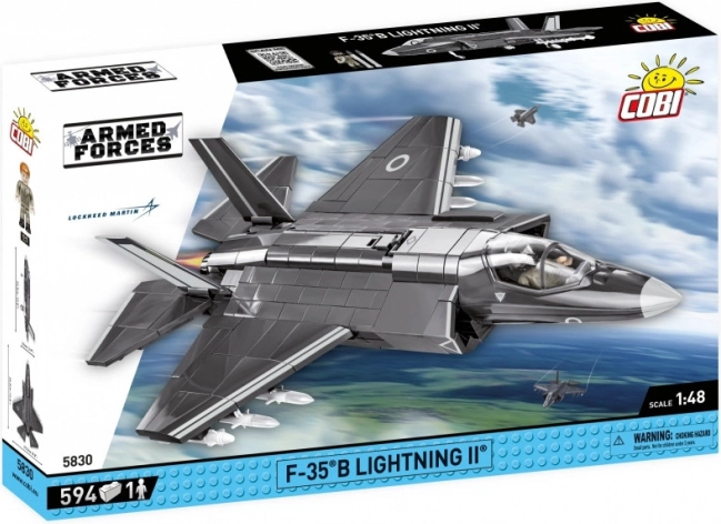 Model van de gevechtsvliegtuig F-35B Lightning II van blokken