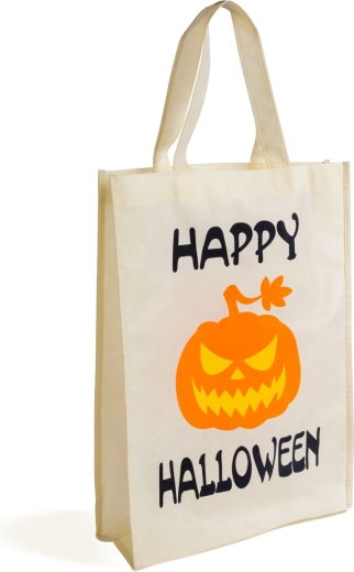 Halloween-cadeautas met pompoen en Happy Halloween-opschrift 30 × 40 cm