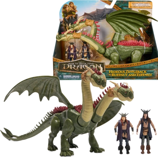 Hoe tem je een draak set met figuren van de tweekoppige draak Tandentweet en ruiters Rafan en Ťafan - 3 stuks